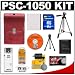Canon PSC-1050 Deluxe Leather Compact Case (Red) + 8GB Memory Card + NB-4L Battery + 50