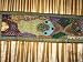 Earthy Khaki Stunning Zardozi India Sari Tapestry Wall Hanging Table Runner