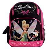 Disney's Tinkerbell Backpack with Pixie Friends Black & Hot Pink Childrens Fairies Back Pack; Kids Tinker Bell School Bag (Great Gift for Girls)