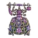 Victorian Telephone Shaped Jewelry Trinket Box in Czech Preciosa Crystals