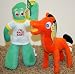 Adorable Set of Flexible 10 Gumby and Pokey Plush Dolls Mint with Tags