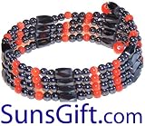 Magnetic Hematite Bracelet Necklace Cat Eye Orange 32'