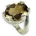 Womens Jewelry Silver Smokey Quartz Gemstone Ring US Size 5 1/2