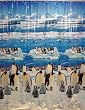 Carnation Home Fashions 6-Feet by 6-Feet Vinyl Print Shower Curtain, Arctic Penguins