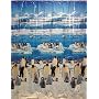 Carnation Home Fashions 6-Feet by 6-Feet Vinyl Print Shower Curtain, Arctic Penguins