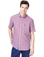 Blue Harbour Supersoft Pure Cotton Mini Gingham Checked Shirt