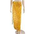 Orange Cotton Wrap Around Skirt with Vishnu's flute and peacock feather repeated in the design