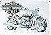 Harley Davidson Motorcycle Art, Metal Tin Sign, Size 8