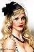 Leg Avenue A1681 Starlet Metallic Dot Fascinator Hair Clip With Mesh Veil And Feather (Black;One Size)