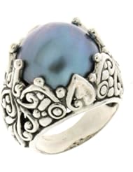 Samuel B. Sterling Silver Gray Mabe Cultured Pearl Paisley Ring (7)