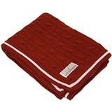 Nautica Kids Ryan Red Cable Knit Blanket by Nautica