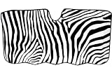 Jumbo Size Folding Sun Shade - Safari Animal Series Zebra Black and White