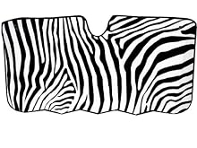 Jumbo Size Folding Sun Shade - Safari Animal Series Zebra Black and White