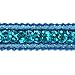 Expo International Single Row Starlight Hologram Sequin with Sparkle Edge Trim, 20-Yard, Aqua Blue