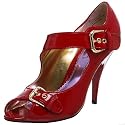 Luichiny Women's Dahlia Open Toe Pump,Red,9 M US