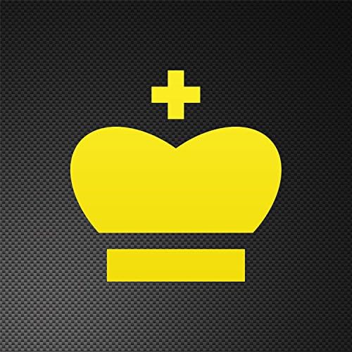 Stickers Decal Crown Design Weatherproof Motorbikes Activity Permane Yellow (14 X 14 In)