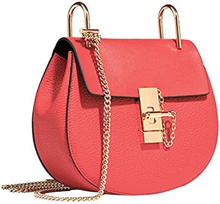 GEMATE Women's Red Genuine Leather Handbag