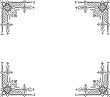 4 Corner Images-Black & White Geometric Patterns-Vinyl Stained Glass Film, Static Cling Window Decal