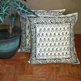 Paisley Au Lait ~ Modern Designer Black and White Cushion Covers 17x17