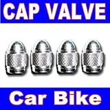 4 PC Tire Valve Caps Stem Car Auto Wheel Air BikeTyre Anti-Theft Metal Silver !! by Prosperity Tool