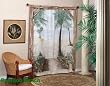 Bamboo Beach Trompe l'oeil Window Art