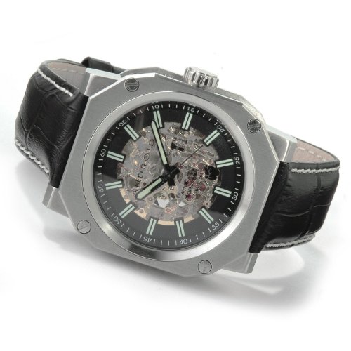Android Armor-15 Skeleton Automatic Leather Strap Watch