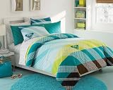 Girls Roxy Teen Aqua Teal Lime Stripe Bed in a Bag