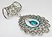 1set Vintage Jewelry Scarf Blue Crystal Charm Tube Buckle Silver Hollow Pendant Necklace Scarf Findings
