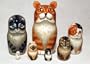 Orange Tabby Cat Nesting Doll 7pc./8"