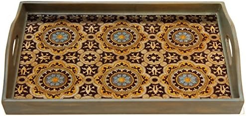 Artista Home Rabat Rectangular Tray, Mustard Finish