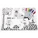 Modern-twist Kidz Silicone Placemat and Markers Set, Hide and Seek
