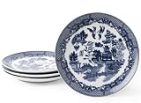 HIC Blue Willow 7-1/2-Inch Dessert Plate, Set of 4