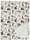 Kids Line Embossed Velour Blankets - Chocolate/Ecru Safari