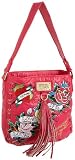 Ed Hardy Bernice Short Zip Top Shoulder,Fushia,one size