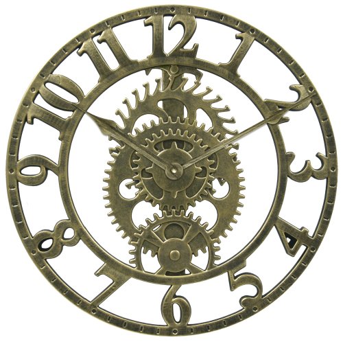 Equity by La Crosse 90907 14 Inch Gear Clock with Cut Out Frame