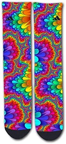 Custom Socks Elites Style Athletic Crew customized - Trippy Hippy colorful lava lamp