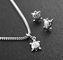 KIDS Turtle Charm Necklace & Stud Earrings Set ~ GIFT BOXED!!