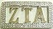 Zeta Tau Alpha Sorority Rhinestone Belt Buckle ZTA