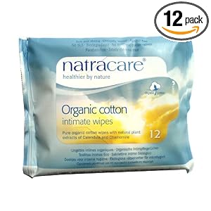 Natracare Organic Cotton Intimate Wipes, Case of 24- 12 Count Packs(288 Wipes) by Natracare