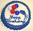 Red, White, and Blue Balloon Chocolate Decorated Cake Single Layer 8" Round
