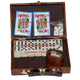 3 in 1 Combination Game In Attache Case-Dominos-Playing Cards-Poker Dice and Dice by Pachi Paradice