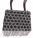Beehive Brown Evening/Party Bag with Heavy Pipe Beaded Embroidery - Handcrafted