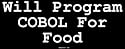 Will Program COBOL For Food Large Bumper Sticker