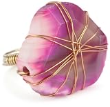 Vanessa Mooney Shelby Pink Agate Wire-Wrapped Ring