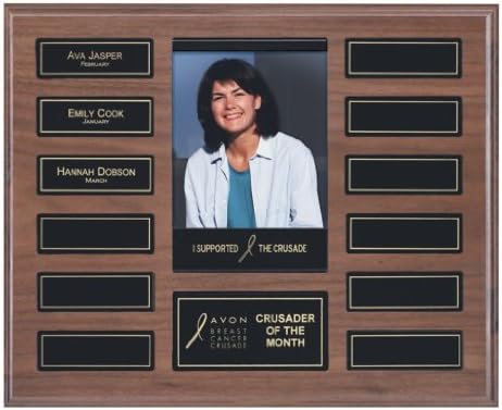12 Plate Perpetual Plaque with Photo- 10.5 x 13 - New No Screws Magnetic Plates - Free Engraving - Free Shipping