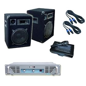 PA DJ System - 800W Speaker Pair + 480 Watt Max Power Amplifier
