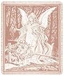 Guardian Angel & Children Crossing Bridge Pink Afghan Throw Blanket 48" x 60"