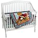Blue Jean Teddy Baseball Crib Set, Diaper Stacker & Pillow - 5 Piece Set