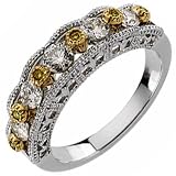 Two Tone Tulips Shaped Diamond Anniversary Band