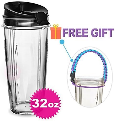 Replacement Parts for Nutri Ninja Blender,32 oz Cup and Sip N Seal Lid for Nutri Ninja Blender Auto IQ 1000w by UM Store